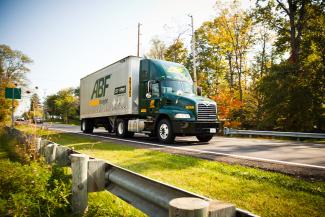 ABF Freight truck and trees