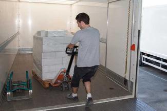 Man unloading truck