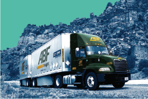 ABF Freight trailer on highway