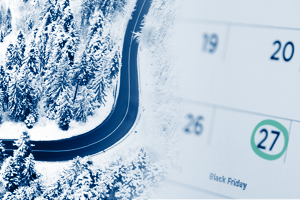 Driving during winter weather conditions preparing for holiday shipping season