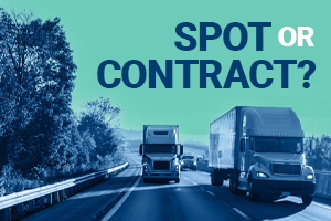 Two truckload shipments on interstate with 'spot or contract rate' comparison 