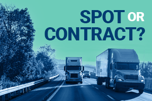 Two truckload shipments on interstate with 'spot or contract rate' comparison
