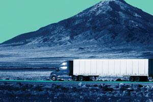 53 ft truck on road