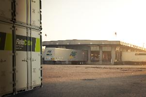 ReloCube containers in ABF Freight yard