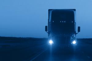 Truck in fog