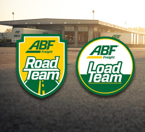 ABF Road and Load Team badges.