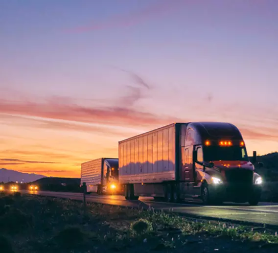 Expedite shipment being moved on a truck down the highway