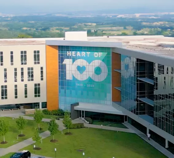 Aerial view of the ArcBest Headquarters building.