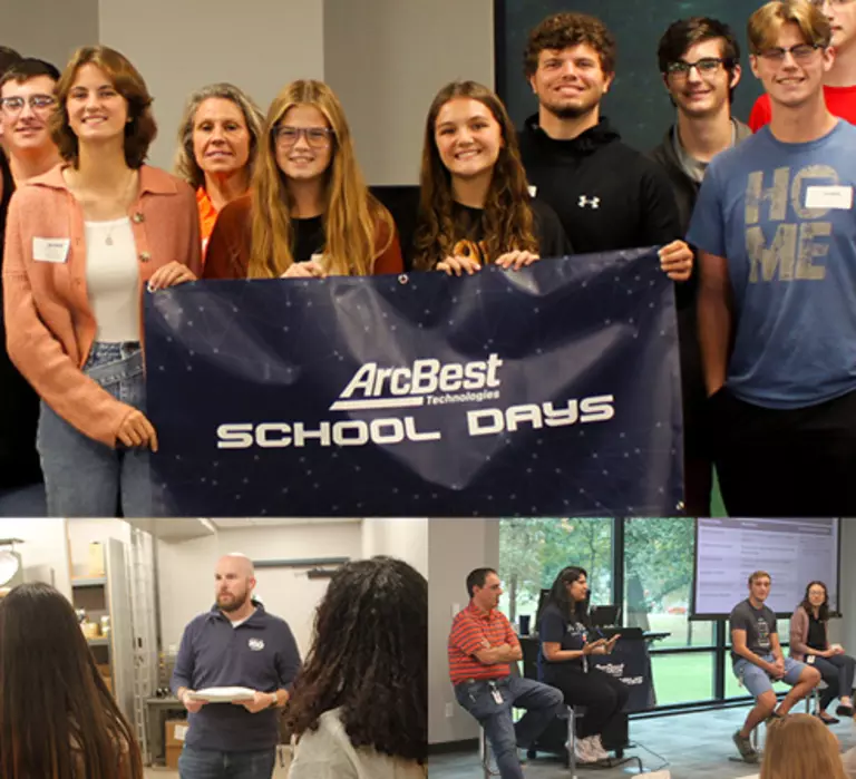 Group photo of students and ABTech School Days volunteers