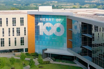 Aerial view of the ArcBest Headquarters building.