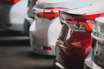 Vehicles parked in a row