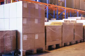 Pallets in a warehouse ready for an LTL shipment.