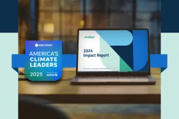 2024 Impact Report graphic and America’s Climate Leaders 2025 logo