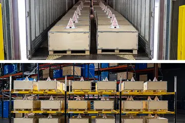 Split image showing how servers can be stacked with the Vaux MP