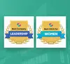 2023 Comparably logos for Best Leadership Teams and Best CEOs for Women