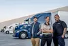 ArcBest, ABF, and Panther drivers standing in front of their trucks