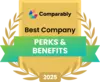 2025 Perks and Benefits award badge from Comparably